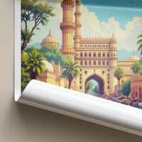 Charminar Poster - India Art Print - Telangana Charminar Market Wall Decor