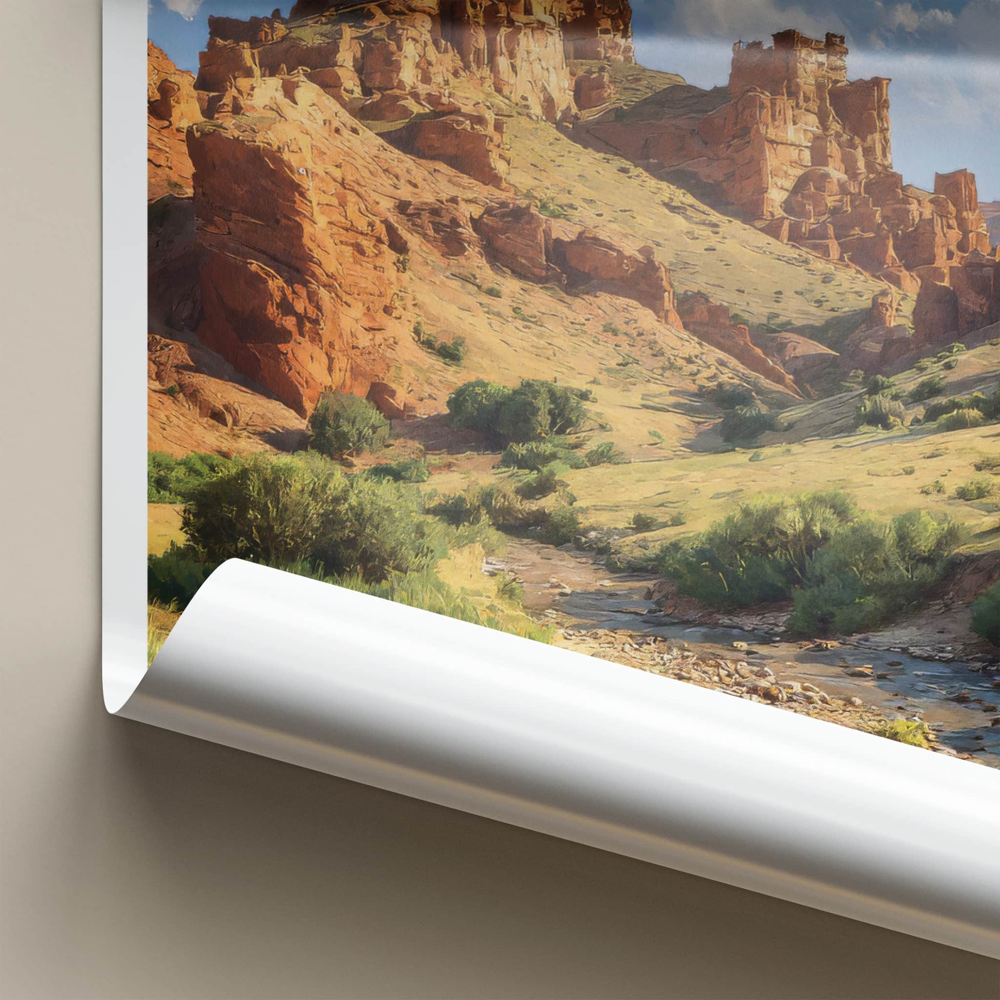 Charyn Canyon Poster - Kazakhstan Framed Print - Desert Flowing River Gift