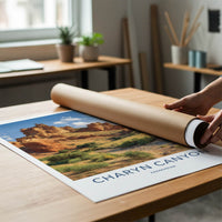 Charyn Canyon Poster - Kazakhstan Framed Print - Desert Flowing River Gift