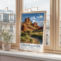 Charyn Canyon Poster - Kazakhstan Framed Print - Desert Flowing River Gift