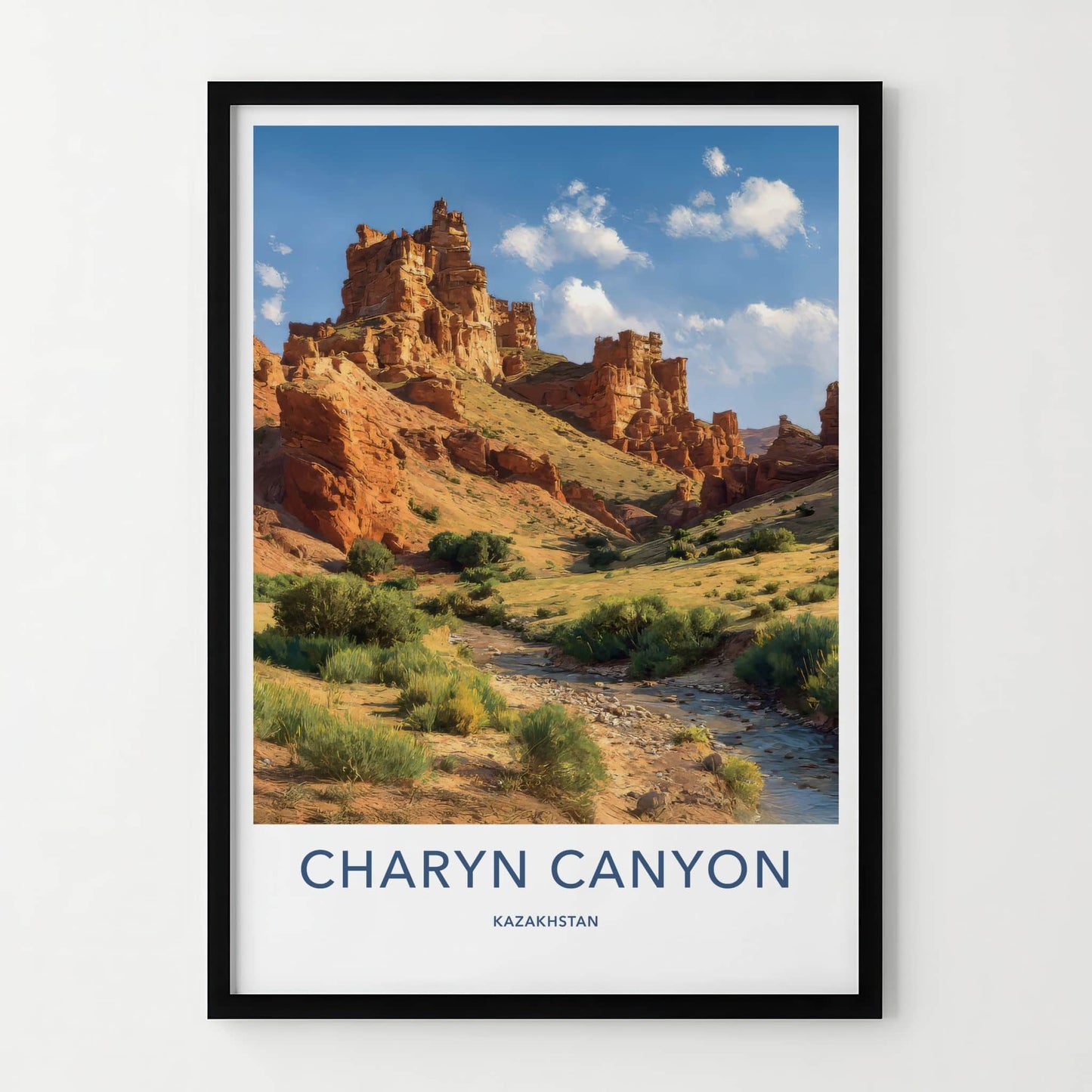 Charyn Canyon Poster - Kazakhstan Framed Print - Desert Flowing River Gift