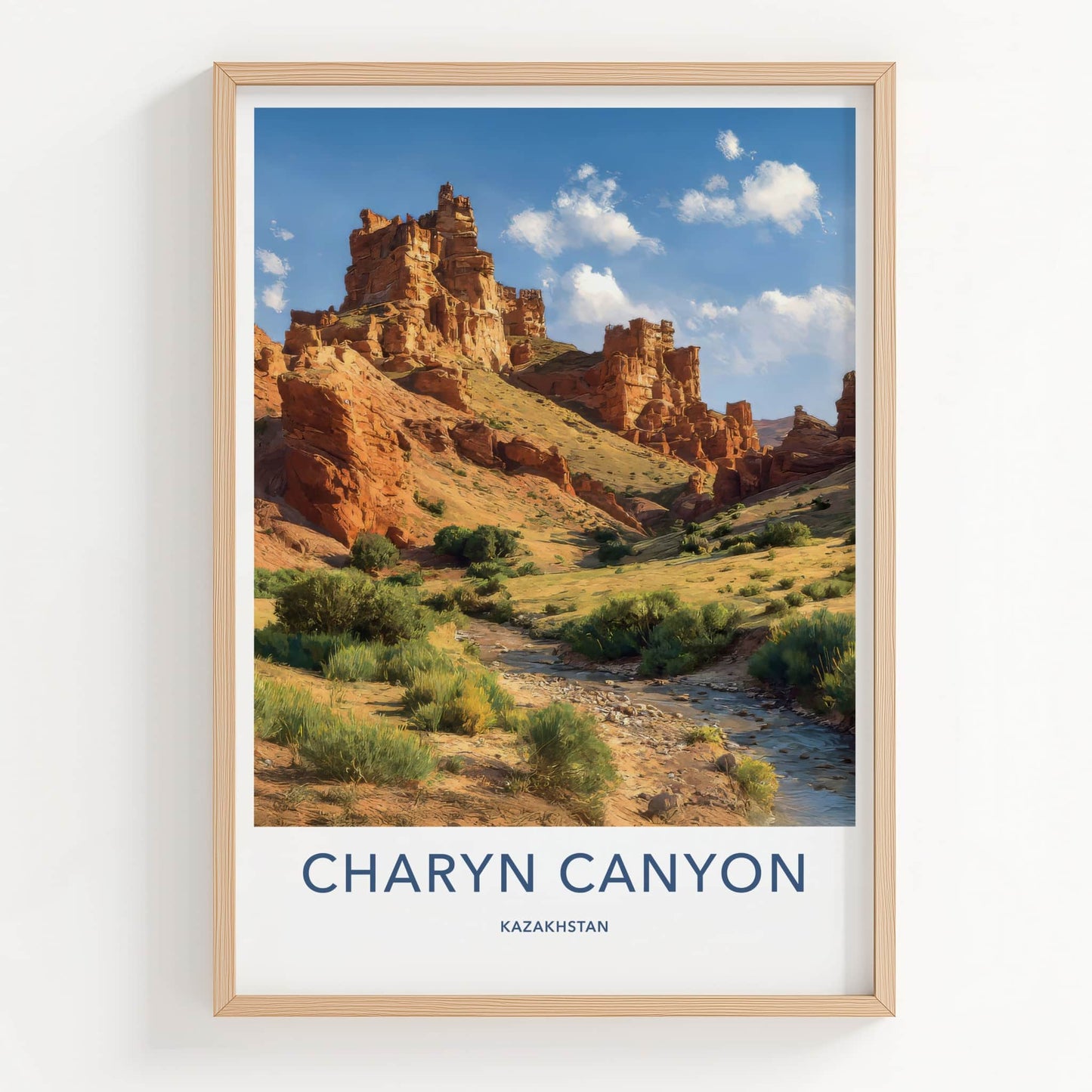 Charyn Canyon Poster - Kazakhstan Framed Print - Desert Flowing River Gift