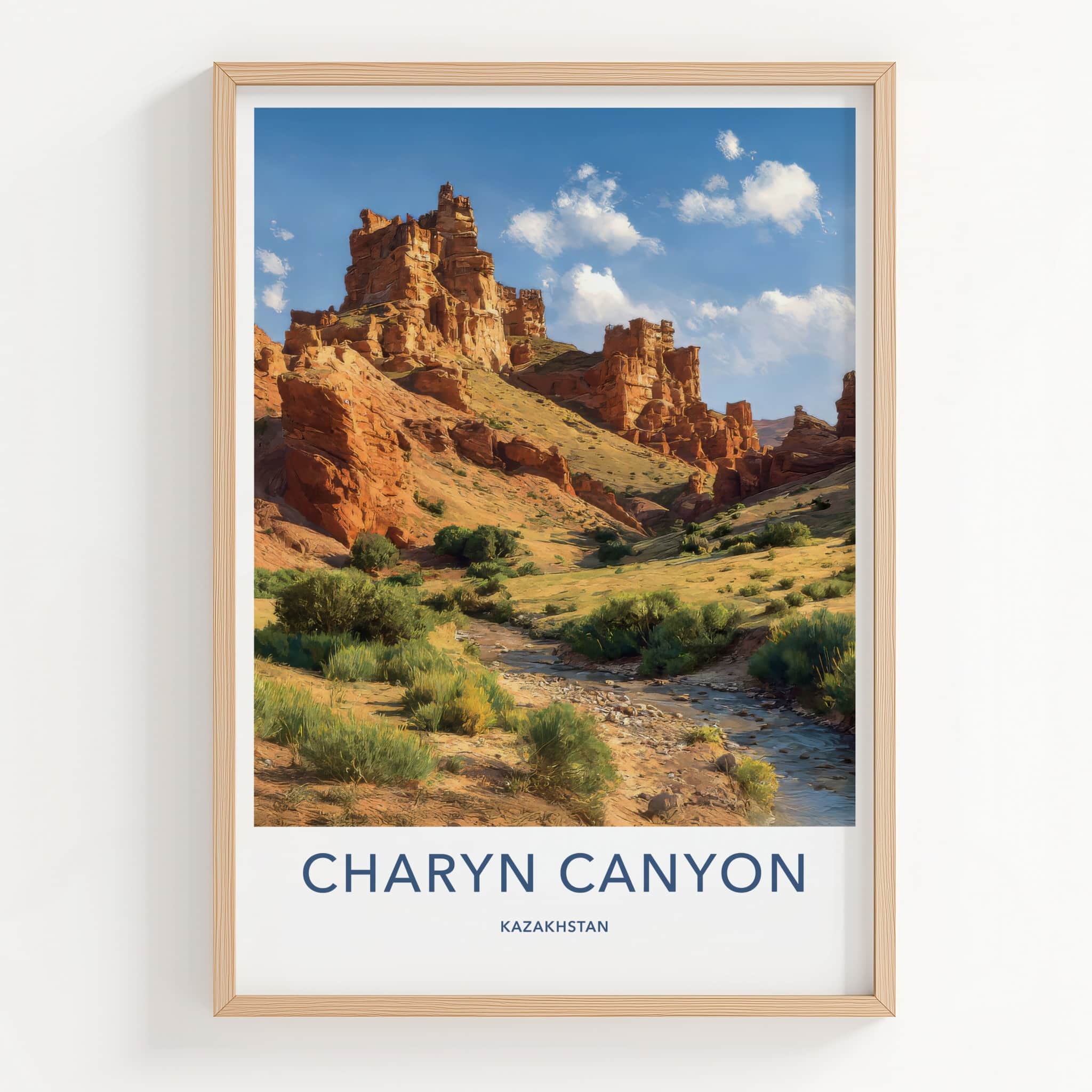 Charyn Canyon Poster - Kazakhstan Framed Print - Desert Flowing River Gift