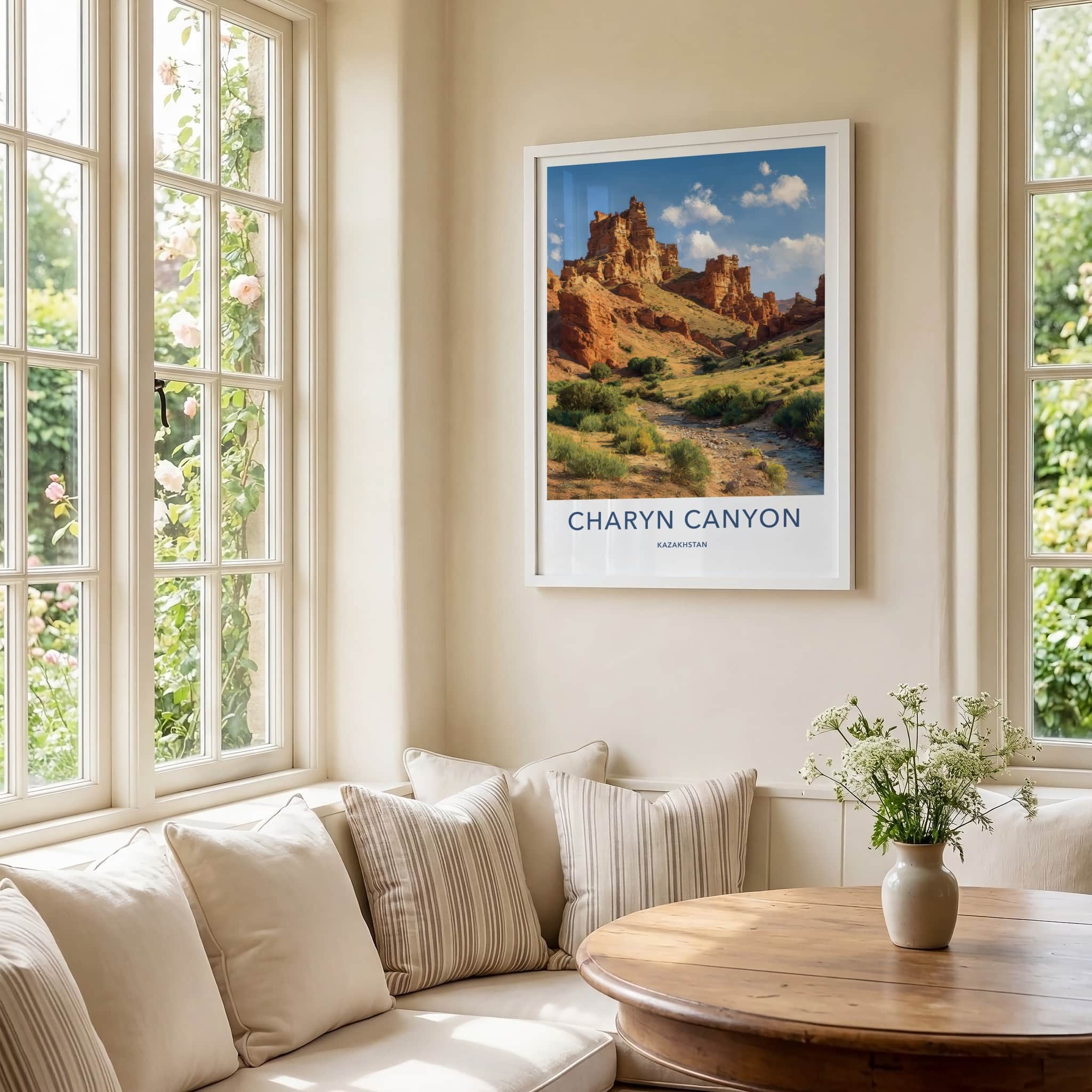 Charyn Canyon Poster - Kazakhstan Framed Print - Desert Flowing River Gift