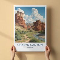Charyn Canyon Poster - Kazakhstan Travel Art - Red Rock Valley Gallery Art