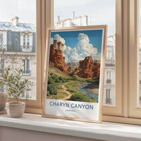 Charyn Canyon Poster - Kazakhstan Travel Art - Red Rock Valley Gallery Art