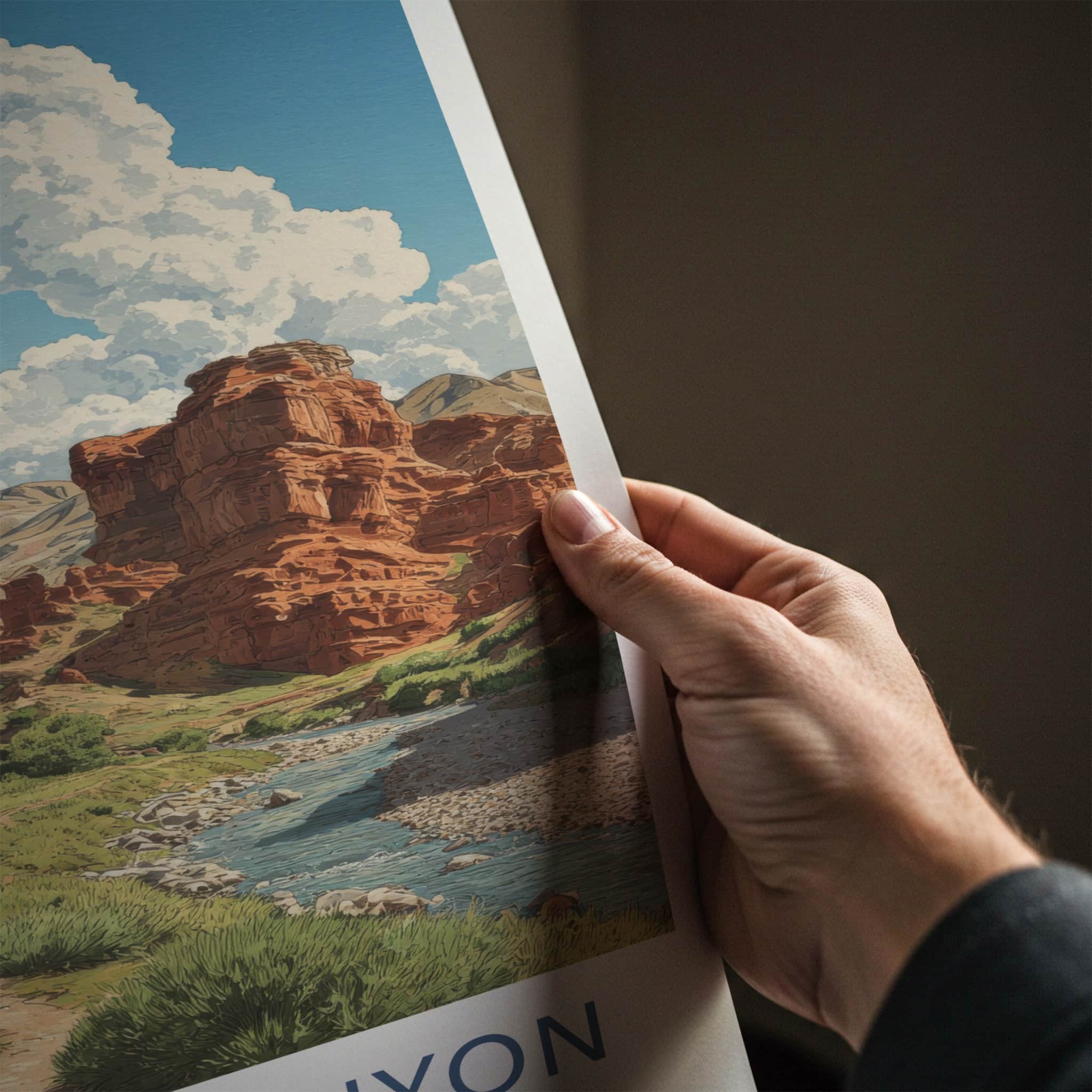 Charyn Canyon Poster - Kazakhstan Travel Art - Red Rock Valley Gallery Art