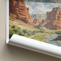 Charyn Canyon Poster - Kazakhstan Travel Art - Red Rock Valley Gallery Art