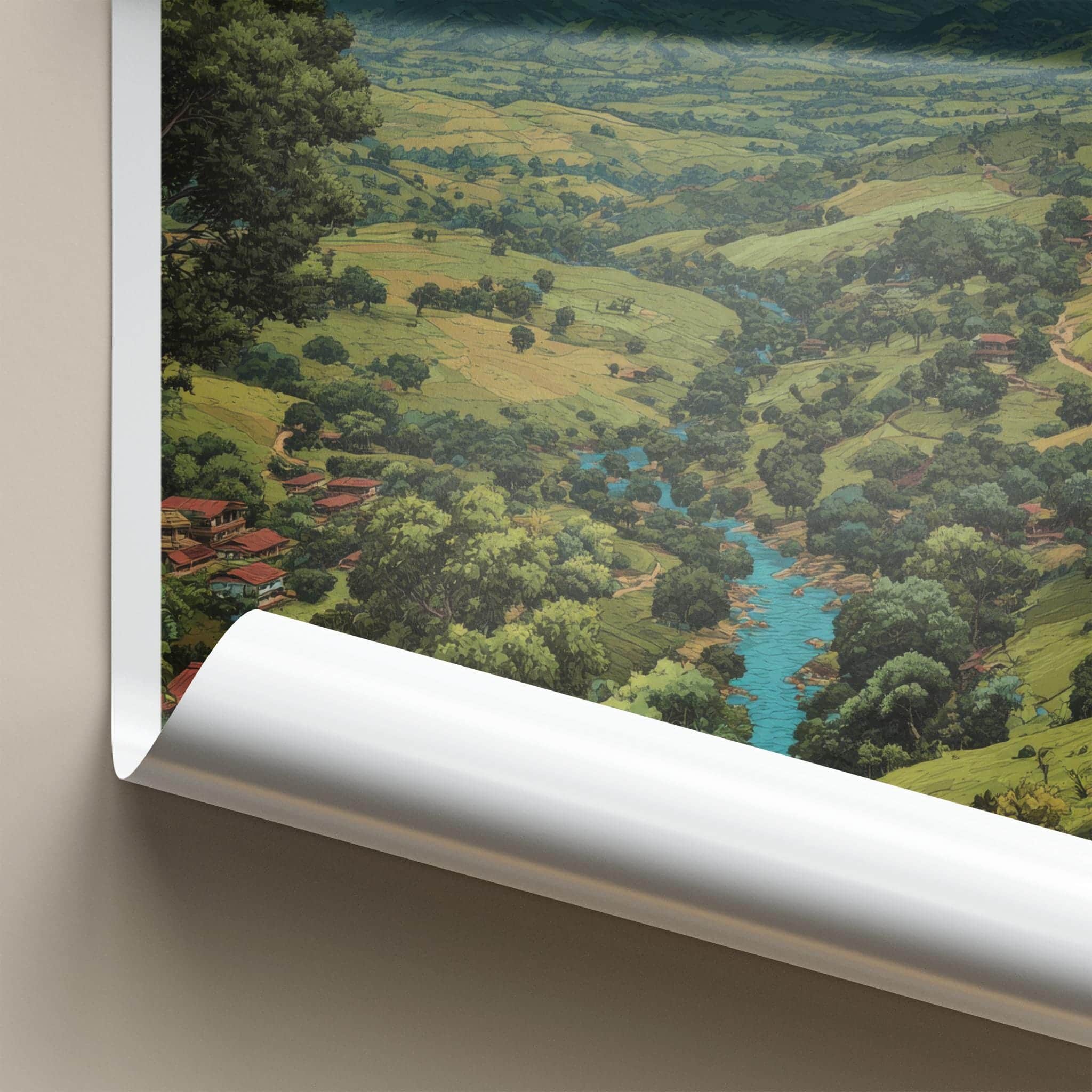 Chattogram Poster - Bangladesh Scenic Art - Lush Valley River Home Decor