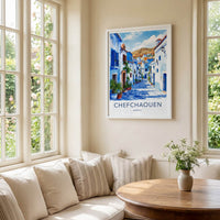 Chefchaouen Poster - Morocco Travel Art - Blue City Alley Home Decor