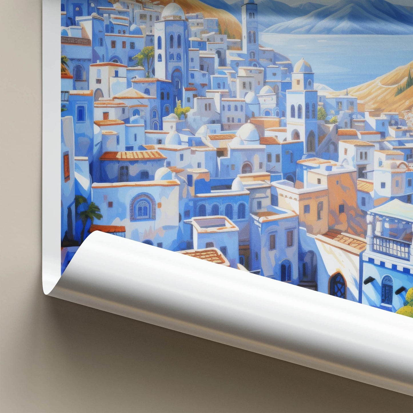 Chefchaouen Poster - Morocco Wall Art - Blue Mountain City Home Decor