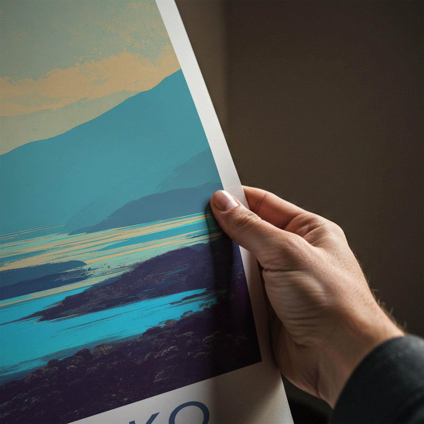 Chelenko Poster - Chile Scenic Art - Layered Mountain Waters Lounge Decor