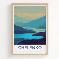 Chelenko Poster - Chile Scenic Art - Layered Mountain Waters Lounge Decor