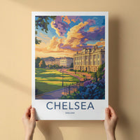 Chelsea Poster - England Travel Art - Grand Estate Sunset Home Decor