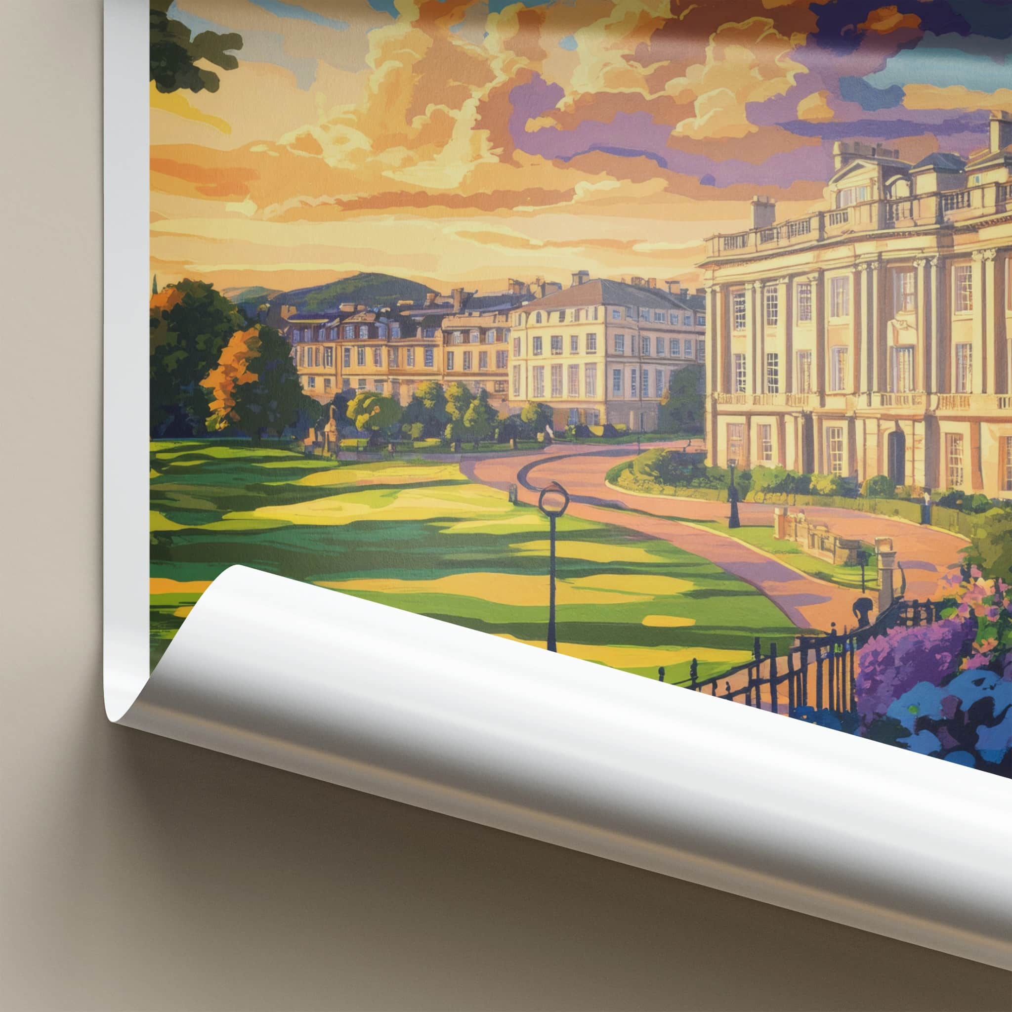 Chelsea Poster - England Travel Art - Grand Estate Sunset Home Decor