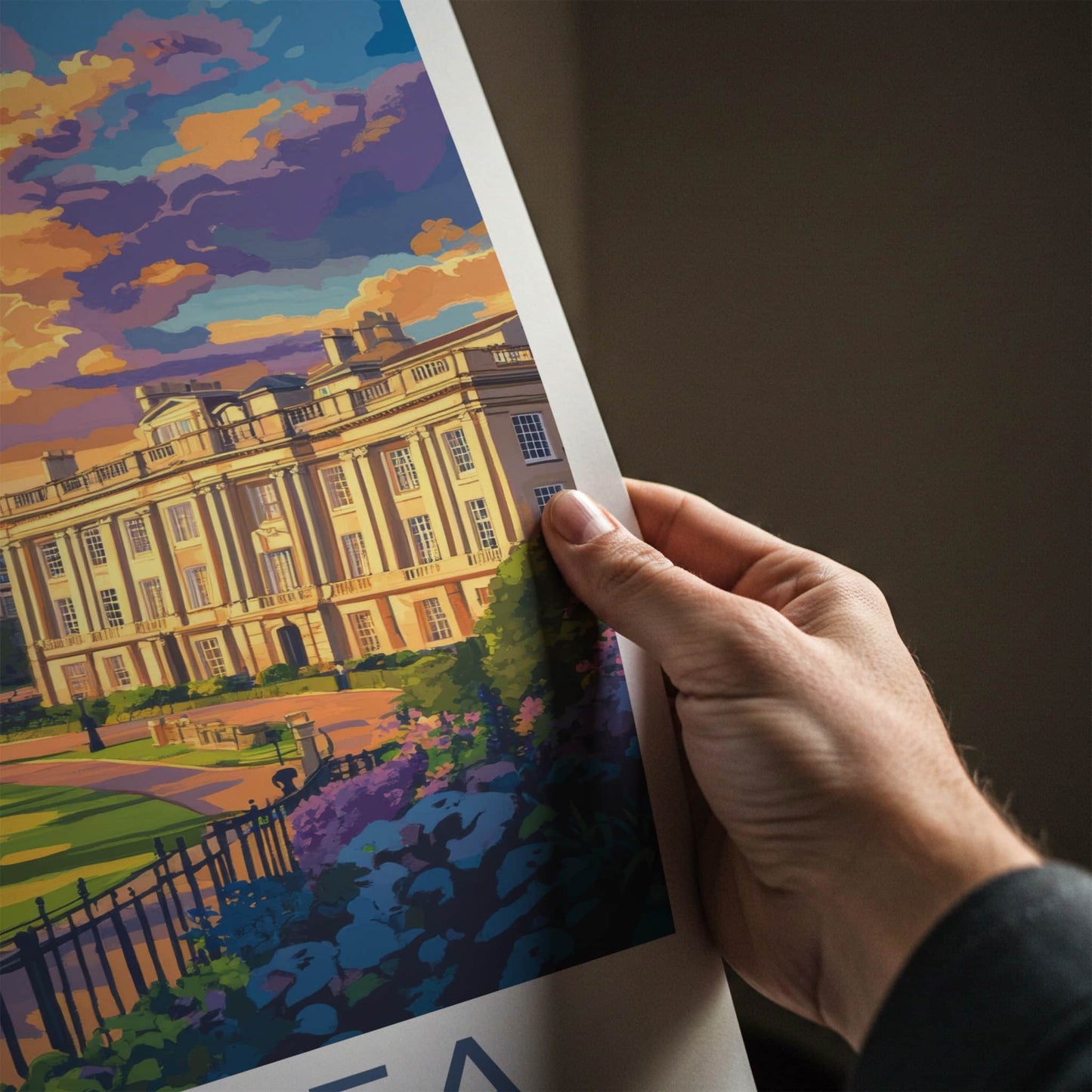Chelsea Poster - England Travel Art - Grand Estate Sunset Home Decor