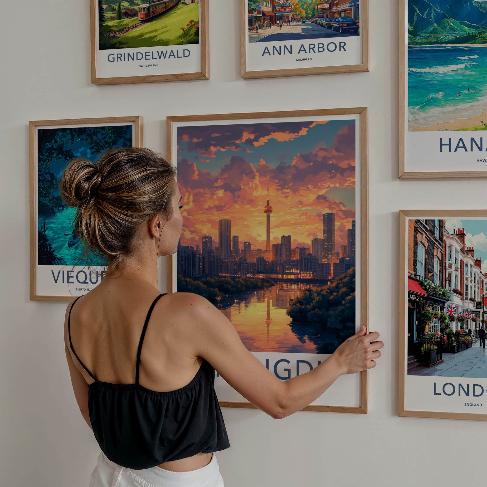 Chengdu Poster - China Travel Art - Orange Sunset Reflection Home Decor