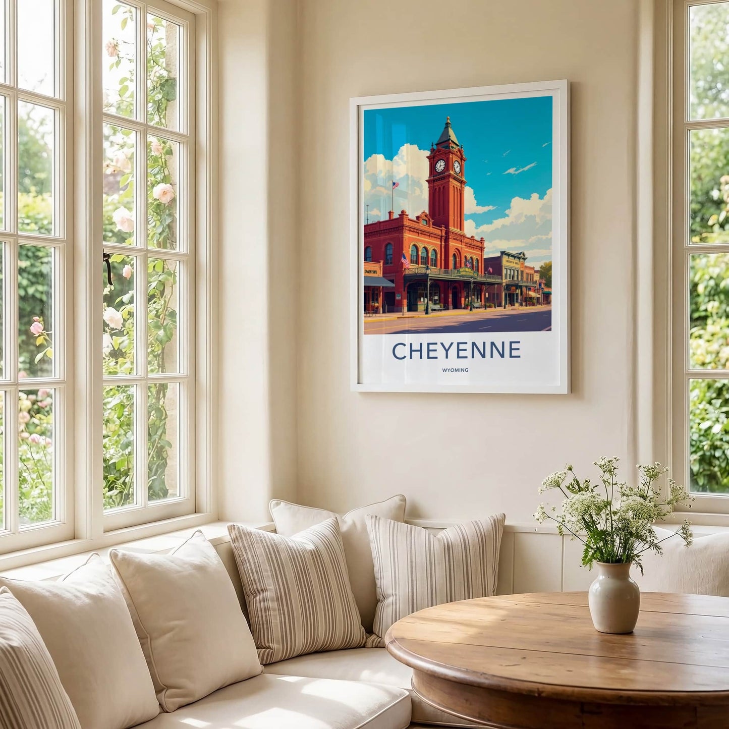 Cheyenne Poster - Wyoming Wall Art - Historic Clock Tower Home Decor