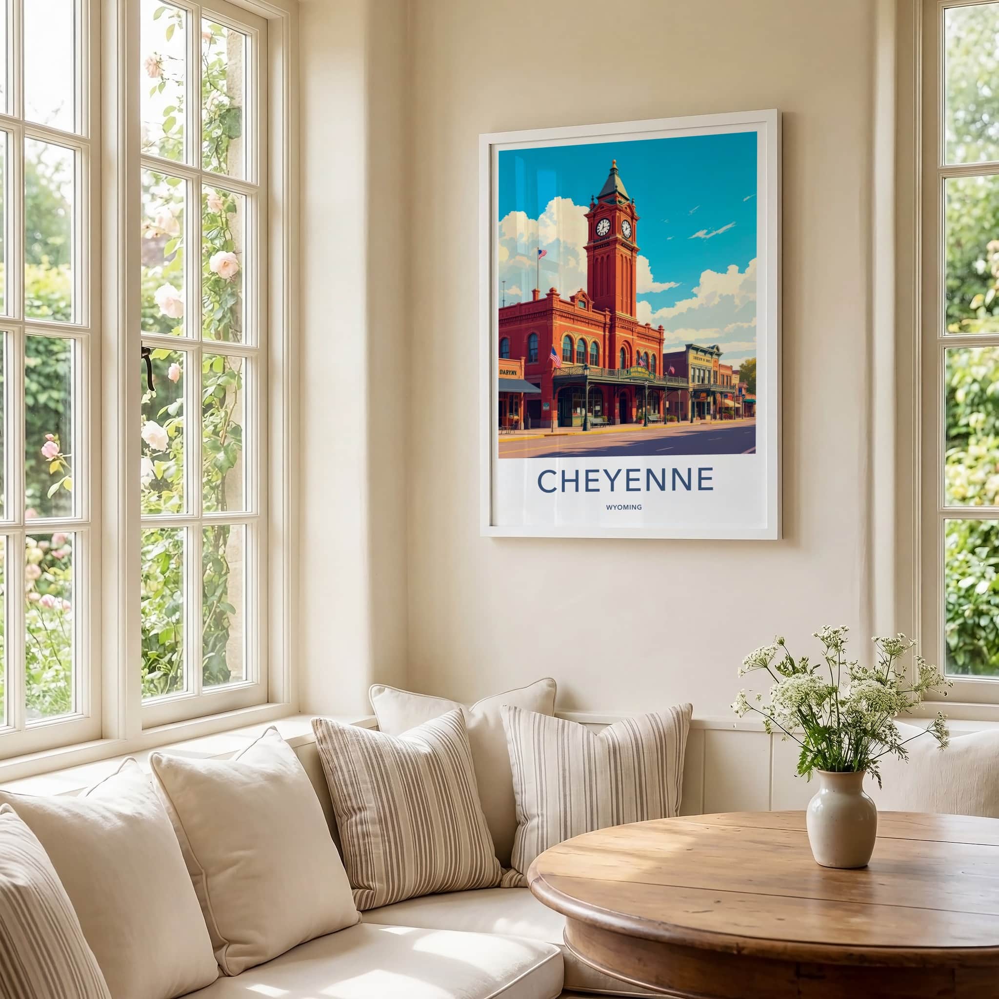 Cheyenne Poster - Wyoming Wall Art - Historic Clock Tower Home Decor