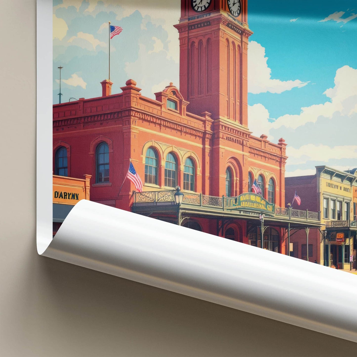 Cheyenne Poster - Wyoming Wall Art - Historic Clock Tower Home Decor