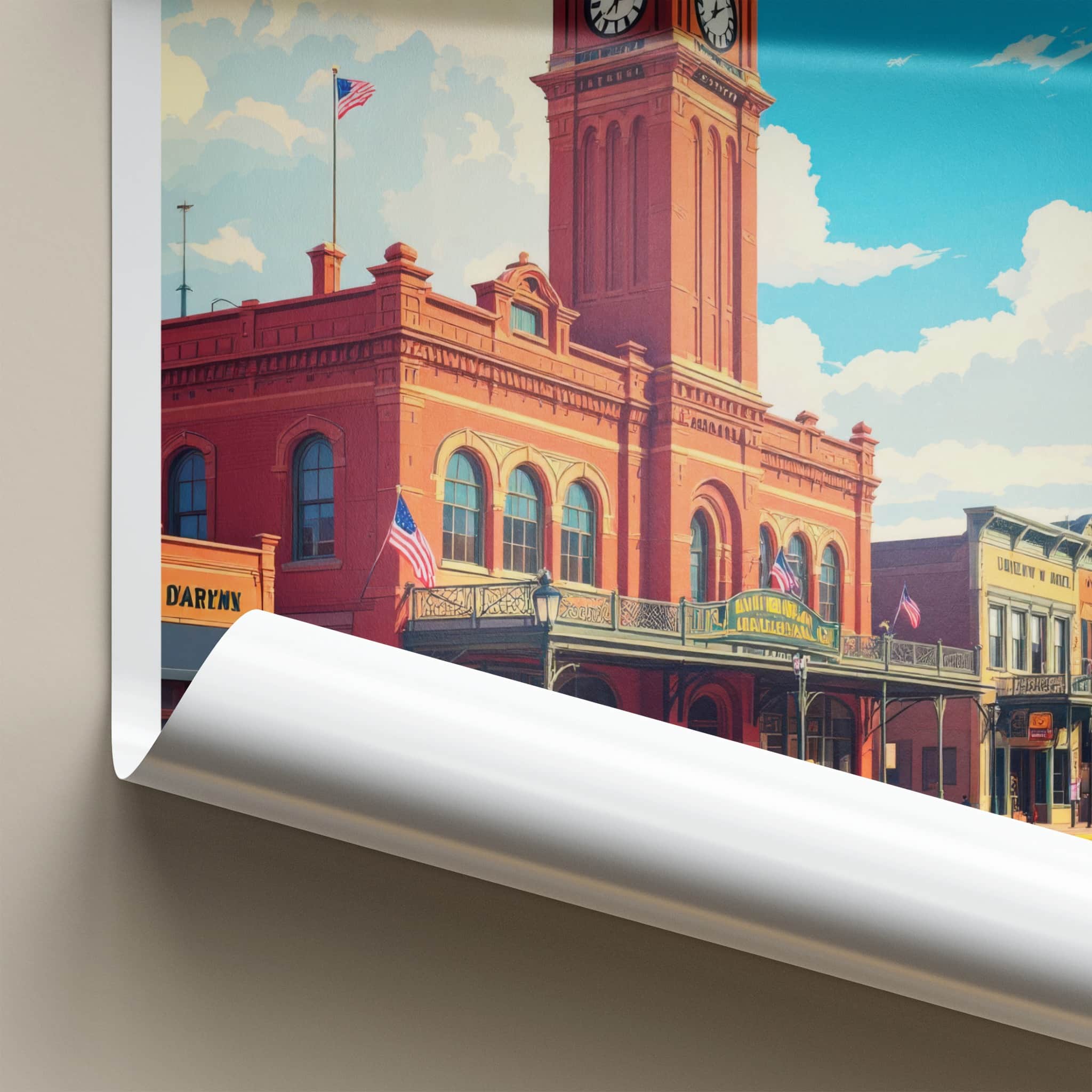 Cheyenne Poster - Wyoming Wall Art - Historic Clock Tower Home Decor