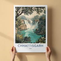 Chhattisgarh Poster - India Art Print - Chhattisgarh Lush Falls Wall Decor