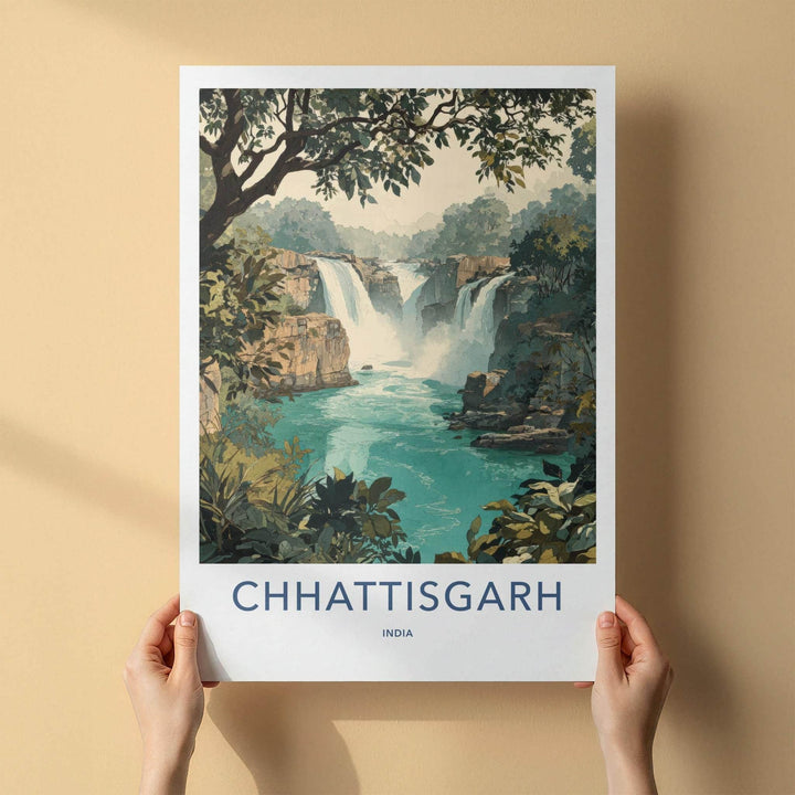 Chhattisgarh Poster - India Art Print - Chhattisgarh Lush Falls Wall Decor