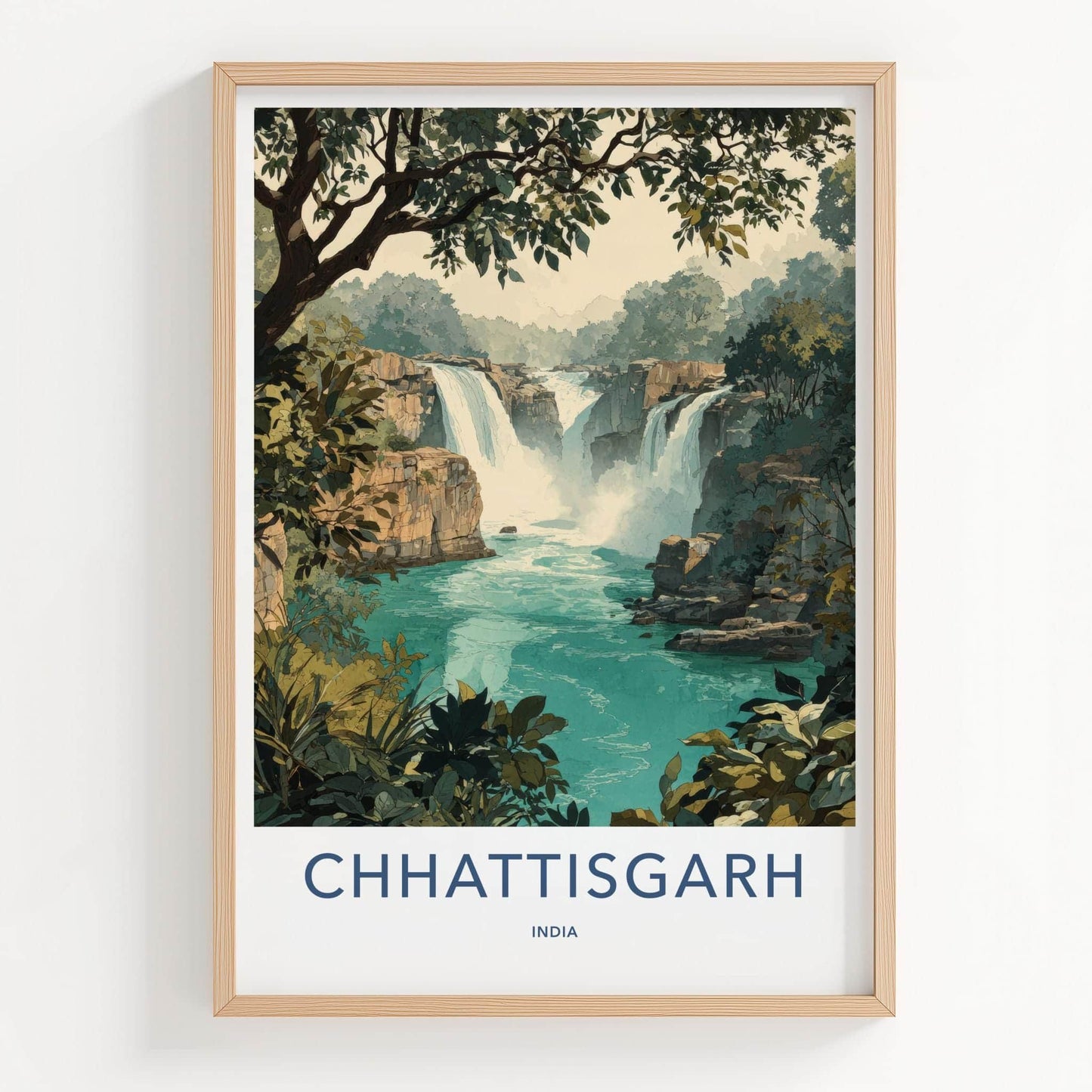 Chhattisgarh Poster - India Art Print - Chhattisgarh Lush Falls Wall Decor