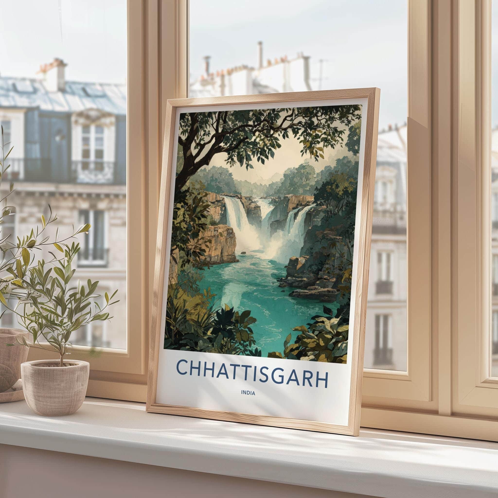 Chhattisgarh Poster - India Art Print - Chhattisgarh Lush Falls Wall Decor