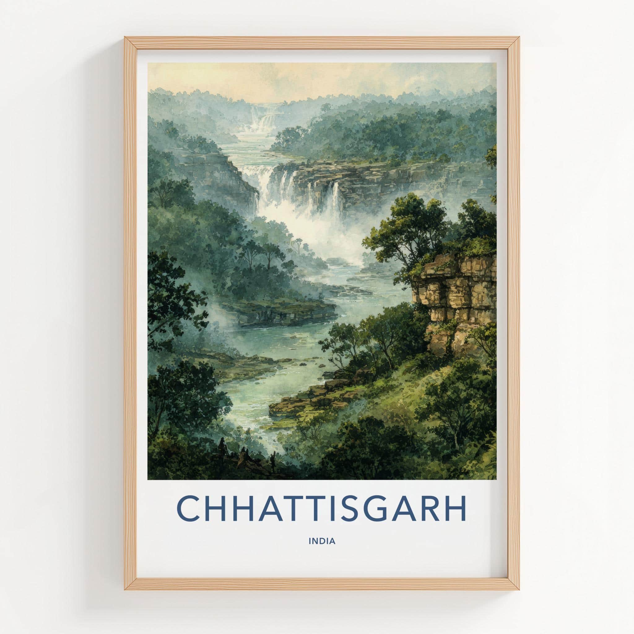 Chhattisgarh Poster - India Scenic Art - Chhattisgarh River Falls Gallery Art