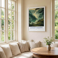 Chhattisgarh Poster - India Travel Art - Chhattisgarh Falls Vista Home Decor