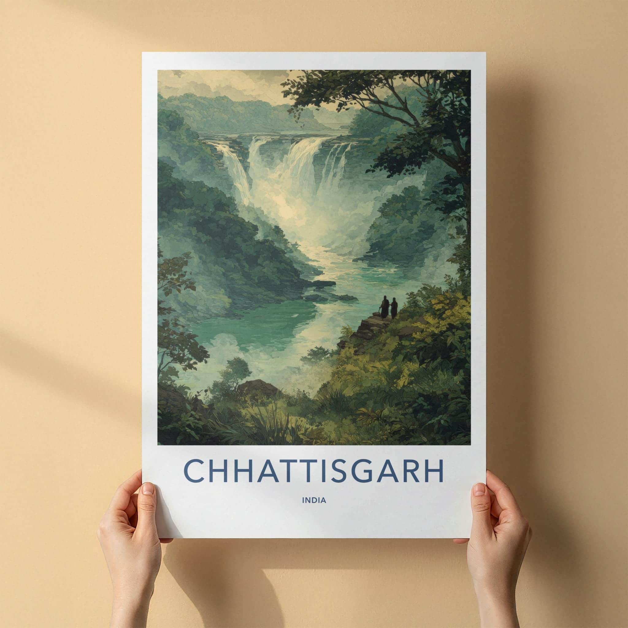 Chhattisgarh Poster - India Travel Art - Chhattisgarh Falls Vista Home Decor