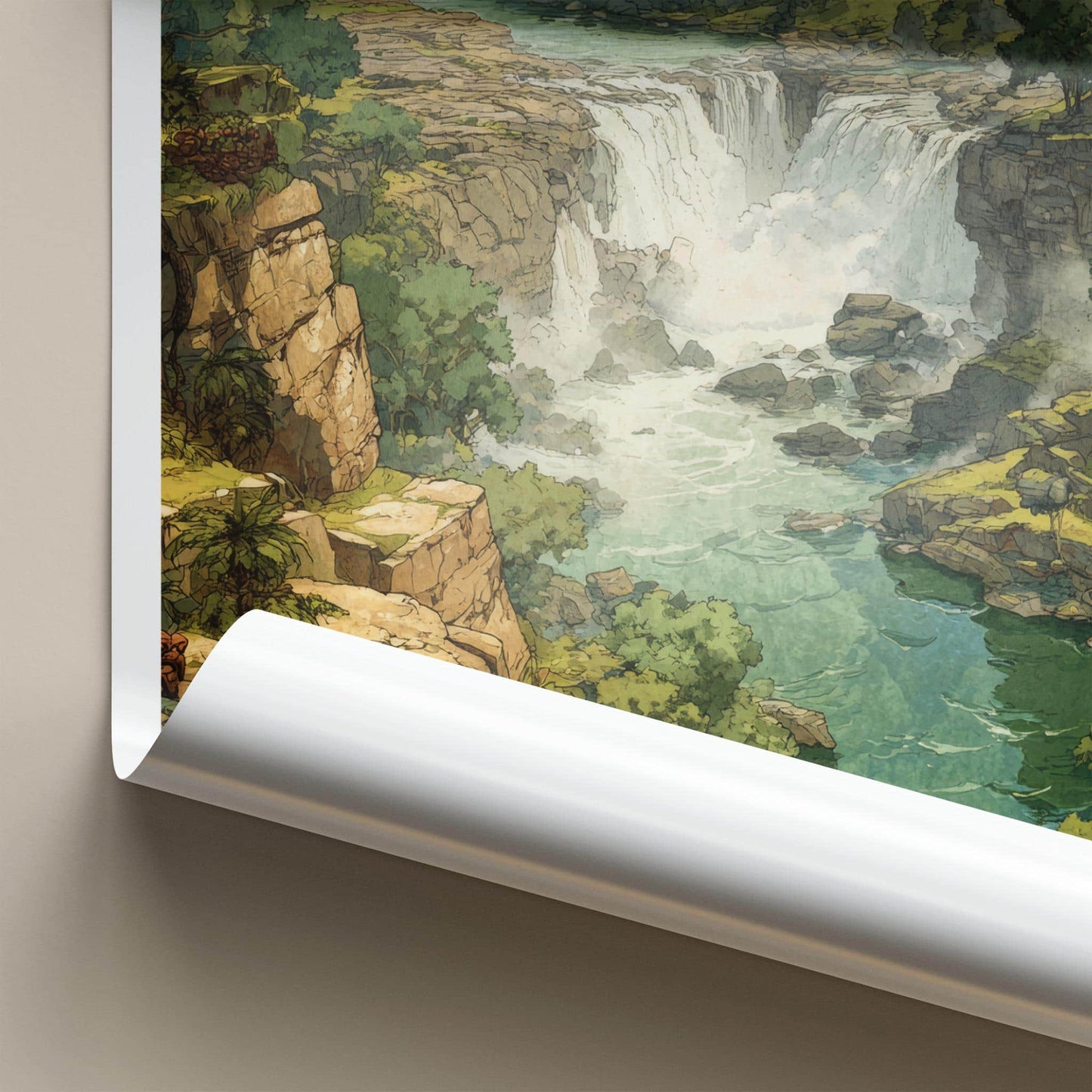 Chhattisgarh Poster - India Travel Art - Chhattisgarh Lush Green Falls Home Decor