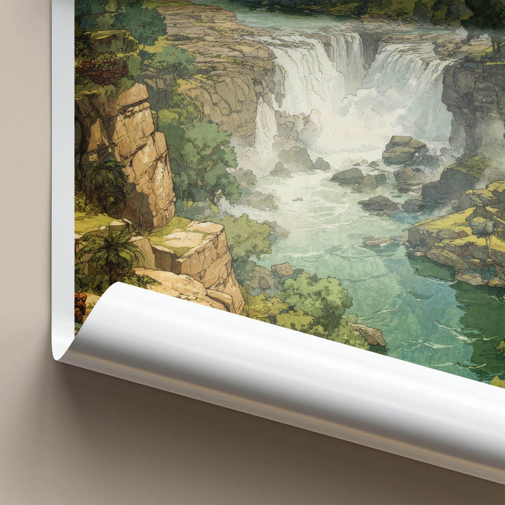 Chhattisgarh Poster - India Travel Art - Chhattisgarh Lush Green Falls Home Decor