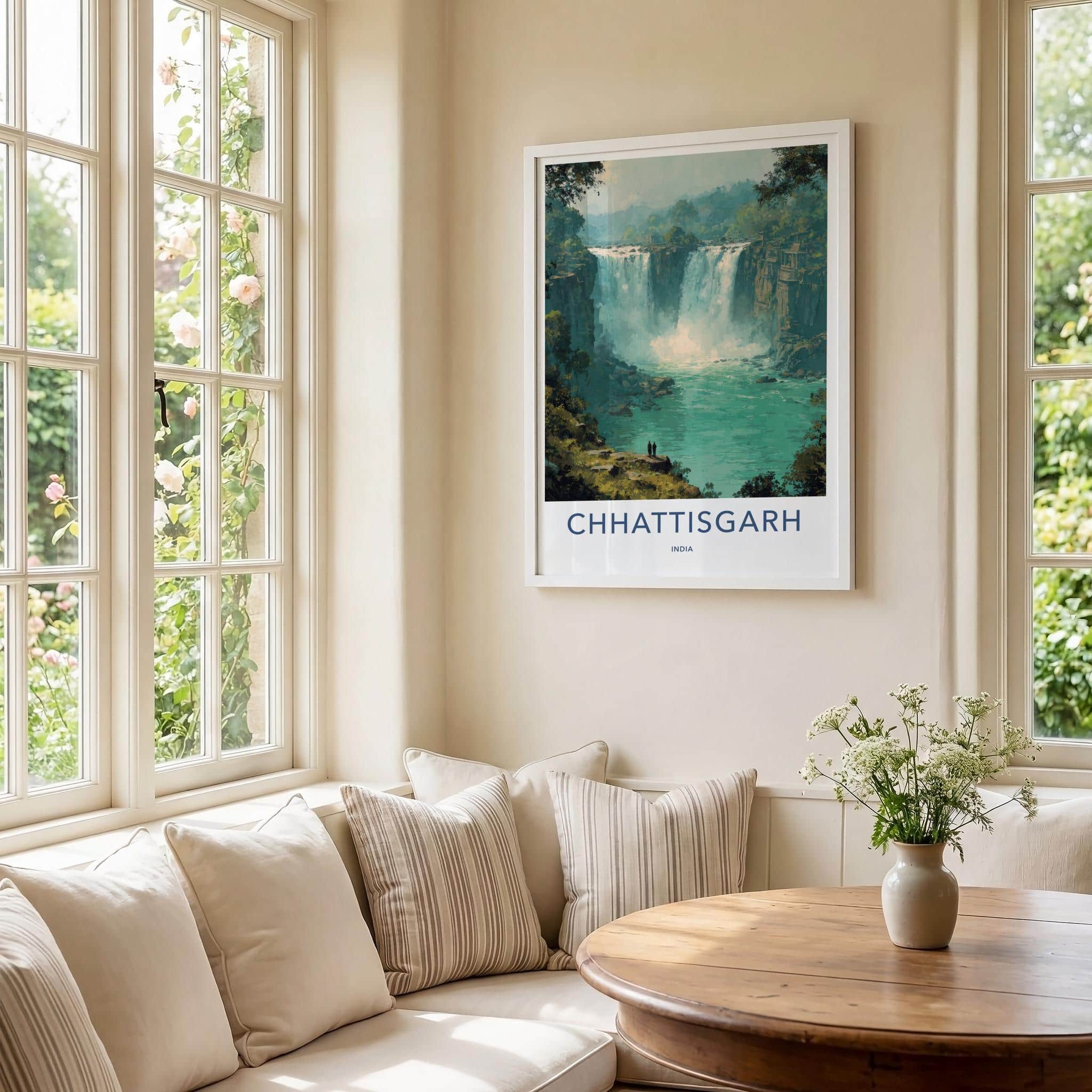 Chhattisgarh Poster - India Travel Art - Chhattisgarh River Falls Wall Decor