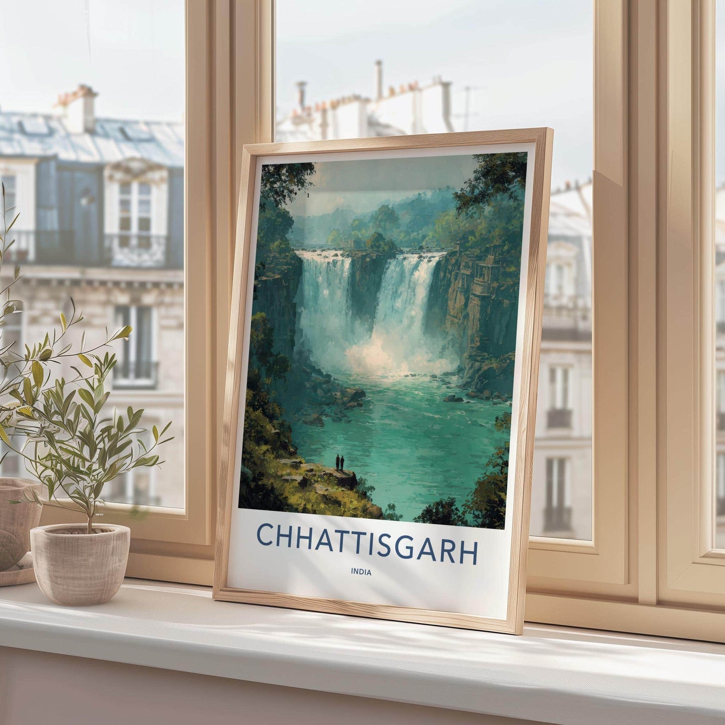 Chhattisgarh Poster - India Travel Art - Chhattisgarh River Falls Wall Decor