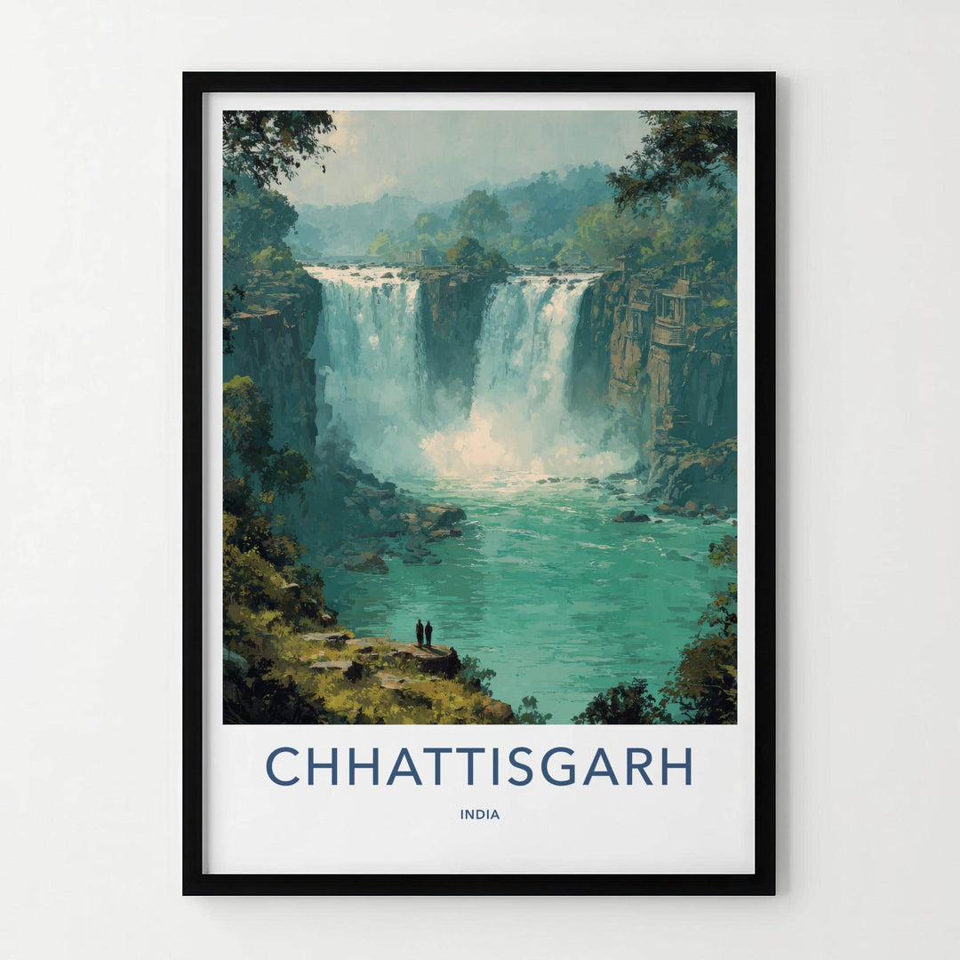 Chhattisgarh Poster - India Travel Art - Chhattisgarh River Falls Wall Decor