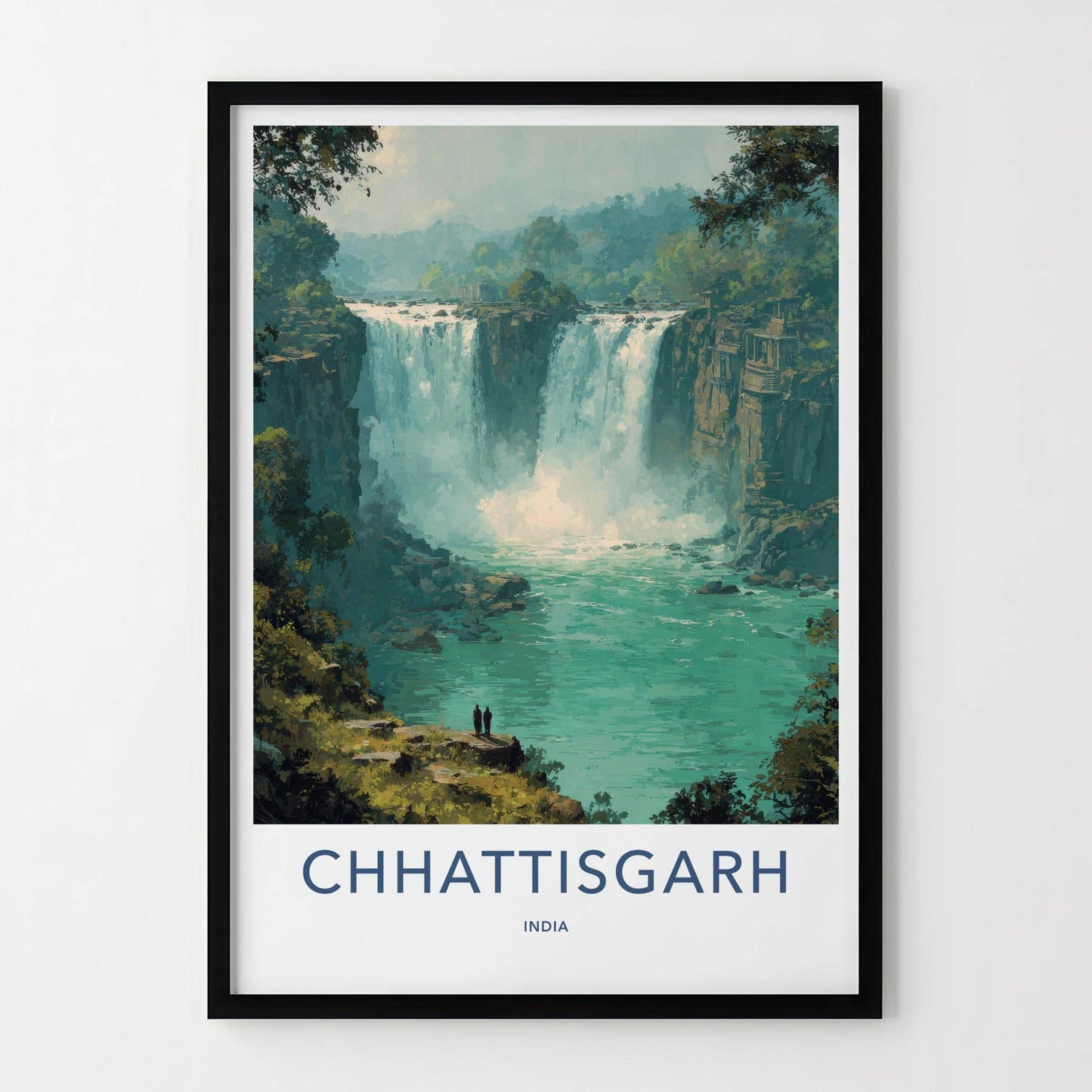 Chhattisgarh Poster - India Travel Art - Chhattisgarh River Falls Wall Decor