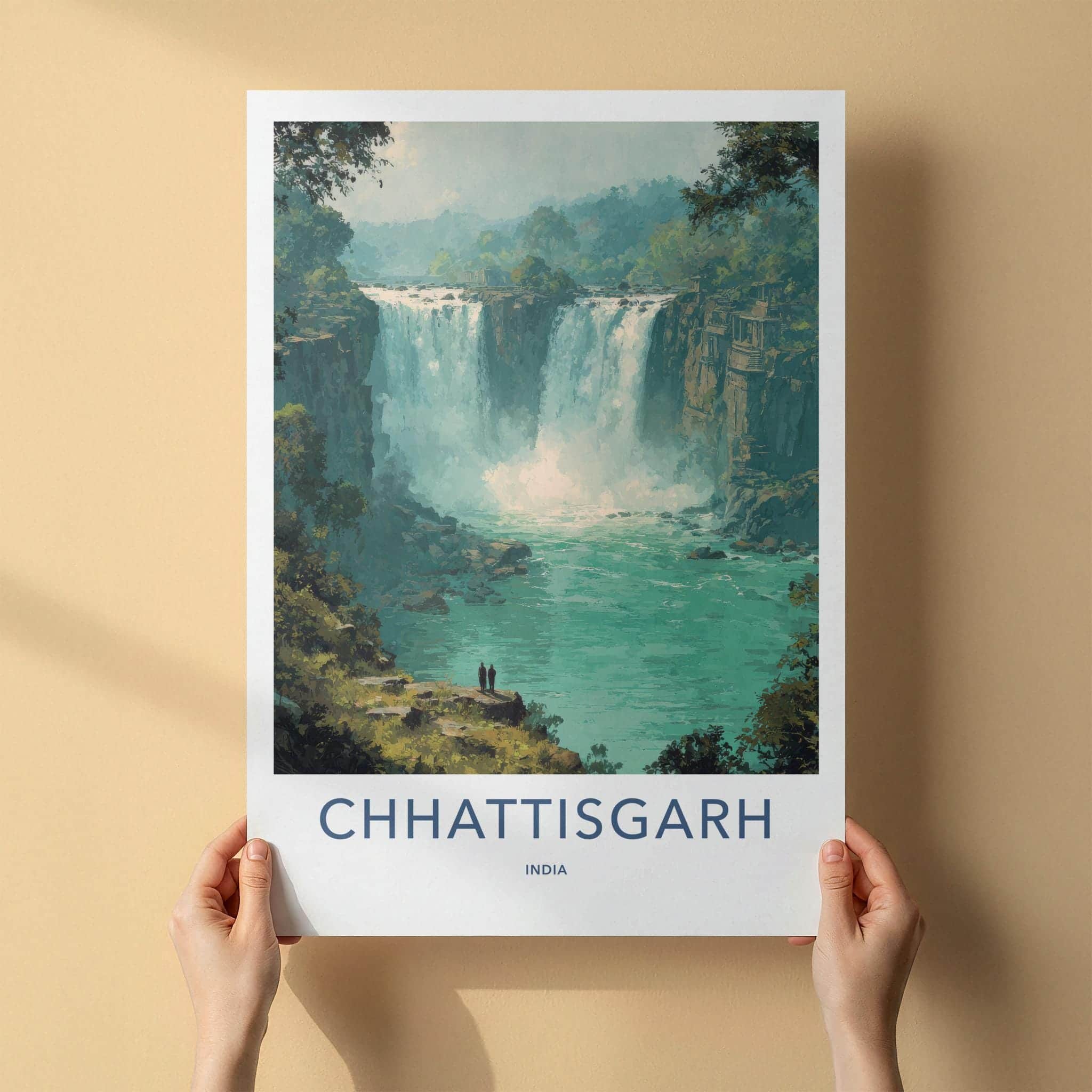 Chhattisgarh Poster - India Travel Art - Chhattisgarh River Falls Wall Decor