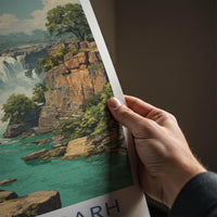 Chhattisgarh Poster - India Travel Art - Chhattisgarh Rocky Gorge Waterfalls Home Decor
