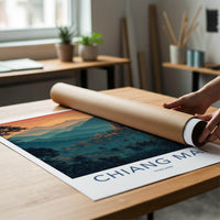 Chiang Mai Poster - Thailand Travel Art - Lush Jungle Temples Home Decor