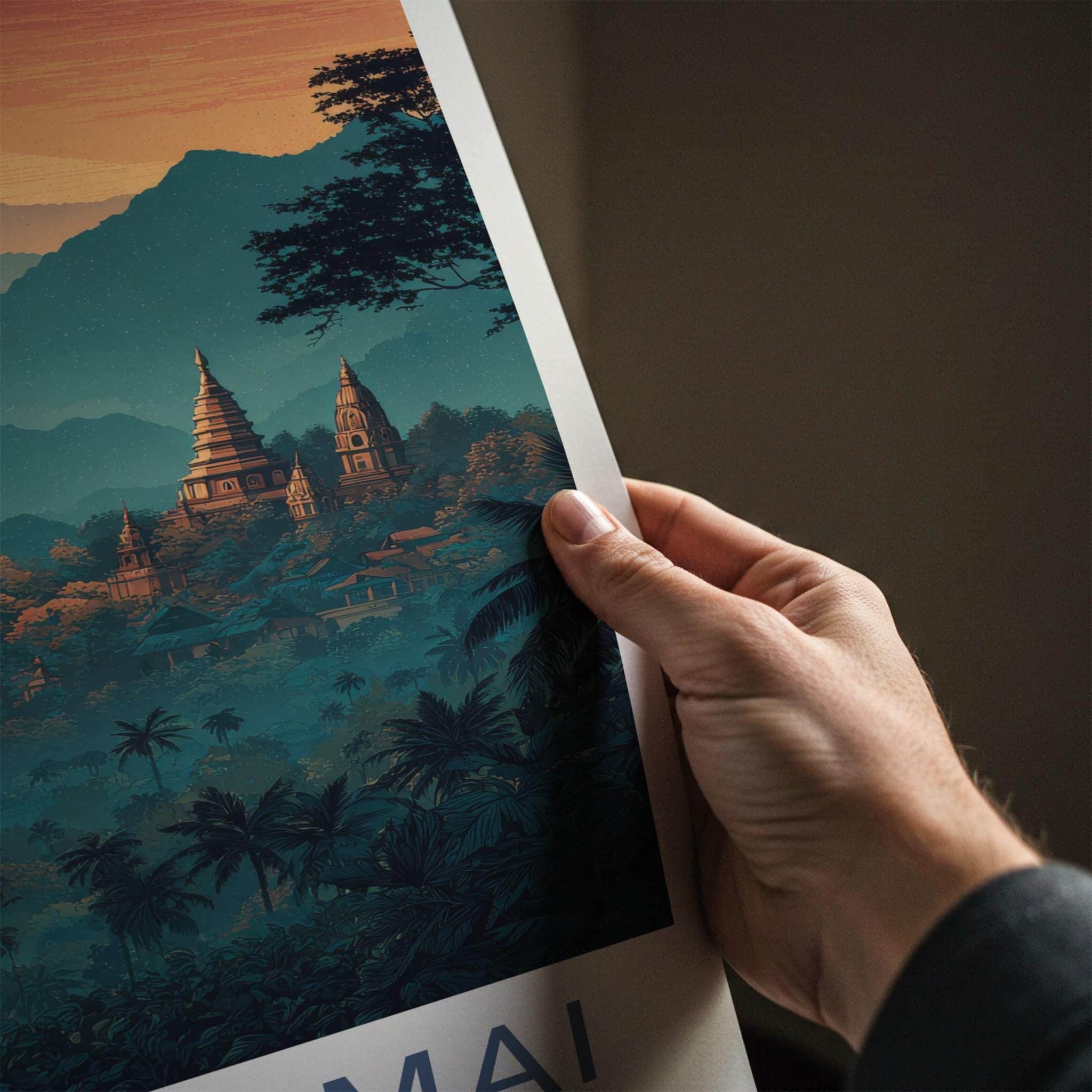 Chiang Mai Poster - Thailand Travel Art - Lush Jungle Temples Home Decor