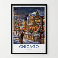 Chicago Wall Art - Winter Scene Art With Victorian Architecture
