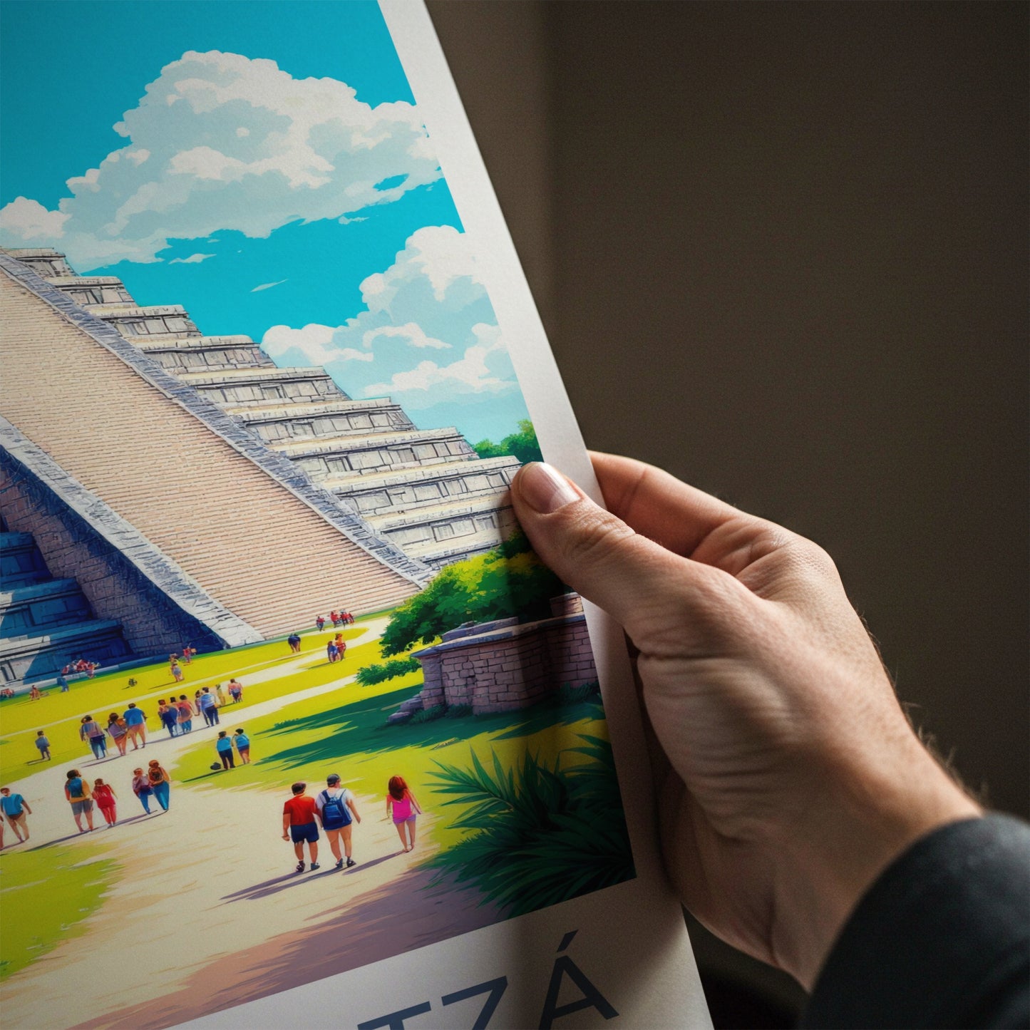 Chichen Itza Poster - Mexico Travel Art - Ancient Maya Temple Home Decor