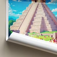 Chichen Itza Poster - Mexico Travel Art - Ancient Mayan Pyramid Home Decor