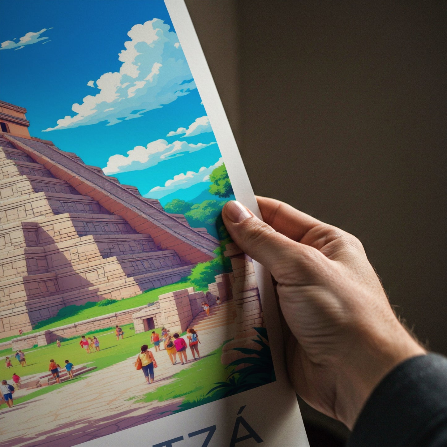 Chichen Itza Poster - Mexico Travel Art - Ancient Mayan Pyramid Home Decor