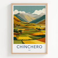 Chinchero Poster - Peru Travel Art - Vibrant farm terraces Home Decor