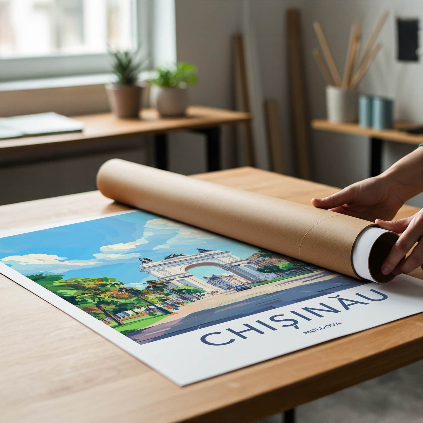 Chisinau Poster - Moldova Travel Art - Grand Arch Landmark Home Decor