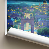 Chisinau Poster - Moldova Travel Art - Moonlit Arch Cathedral Home Decor