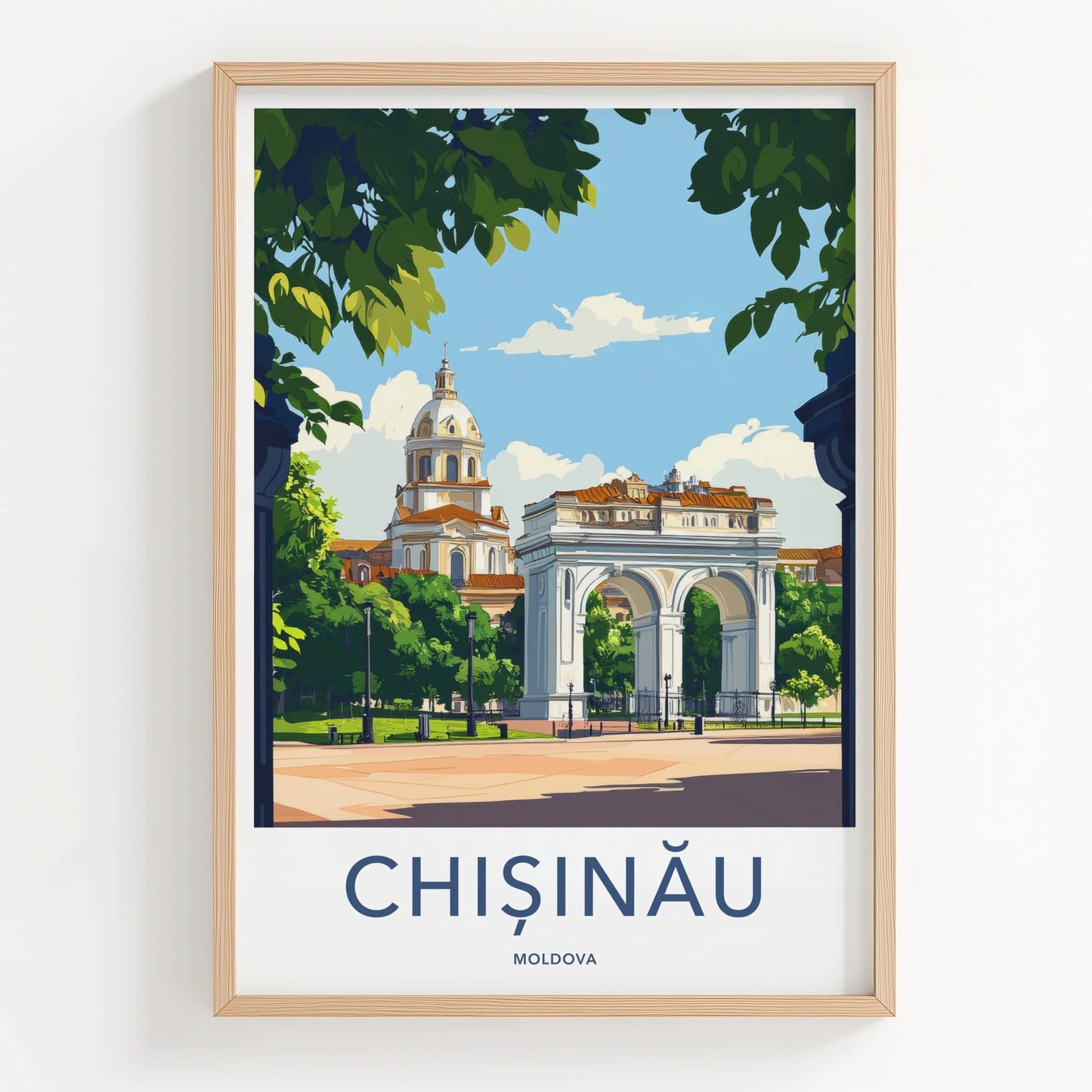 Chisinau Poster - Moldova Travel Art - Triumphal Arch Dome Home Decor